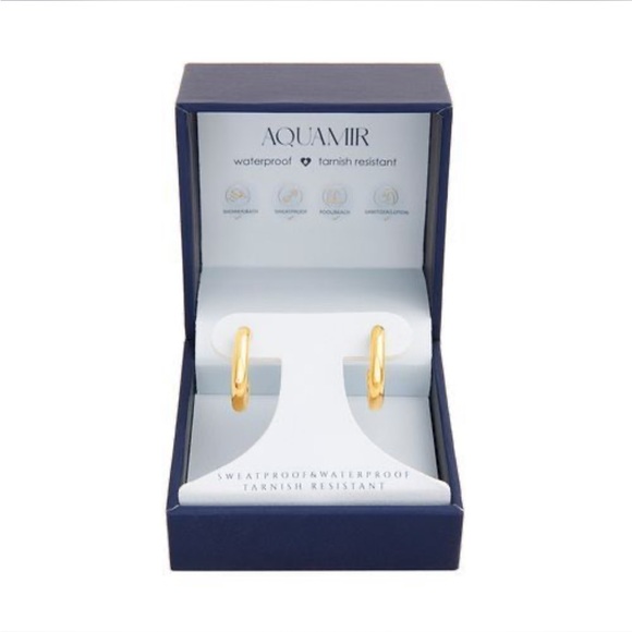 Aqua Gold-Tone Waterproof Earrings - Picture 1 of 1